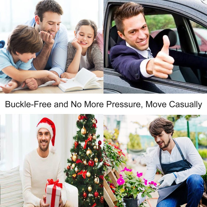 WERFORU No Buckle Elastic Belt for Men Stretch Buckle Free Belt for Jeans Pants 1.38 Inches Wide,A-black,Suit for pants size 30"-48" - Image 5